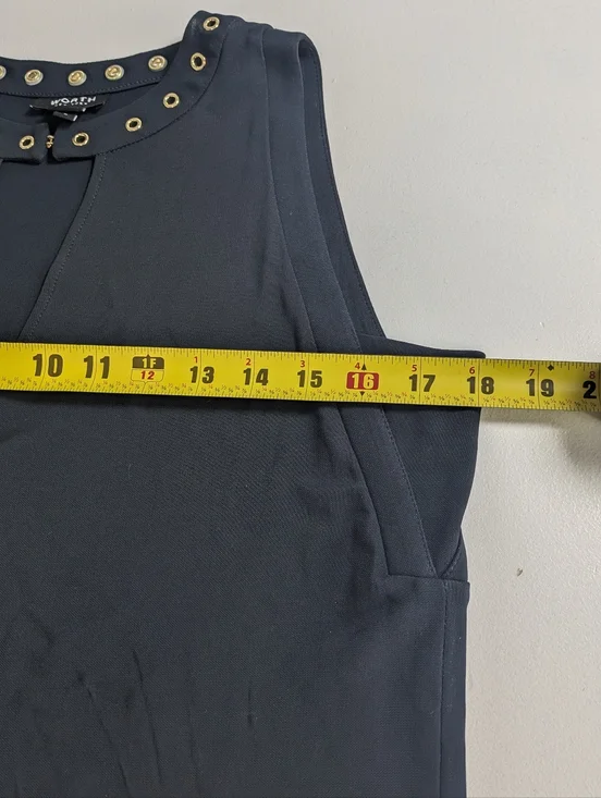 Worth Womens Gold Embellished Top Sleeveless Dark Navy Size S V-neck Office EUC - Picture 8 of 9
